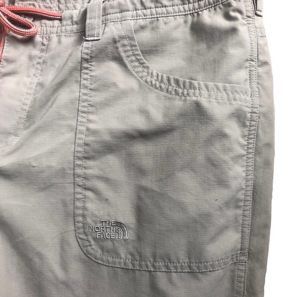 The North Face Horizon Pants Crop Khaki Roll Tab Hem Drawstring Waist 12X27” - Picture 4 of 8